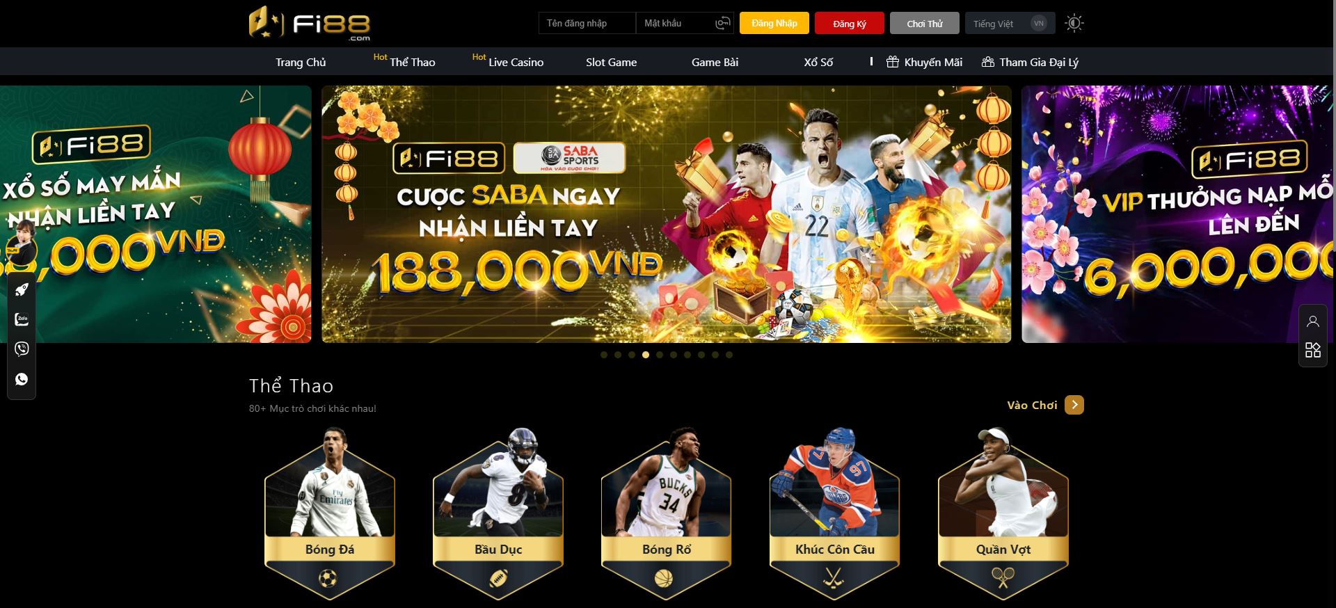 Giao diện trang cá cược