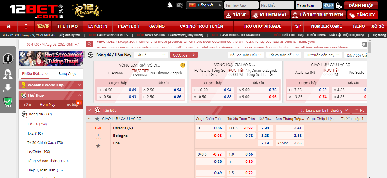 Kèo và tỷ lệ kèo