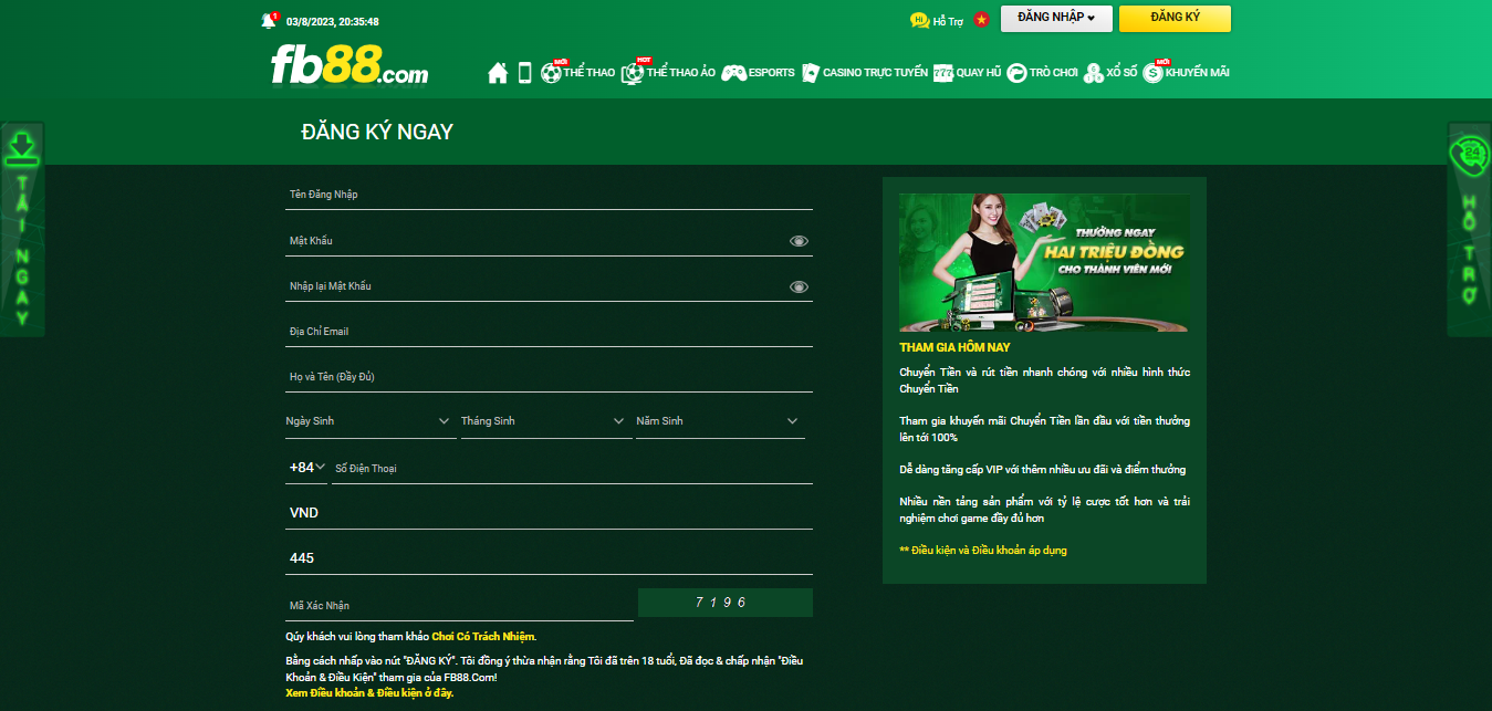 Đăng ký tài khoản nhà cái