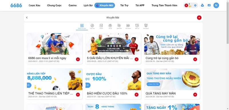 Các chương trình khuyến mãi bùng nổ có tại 6686